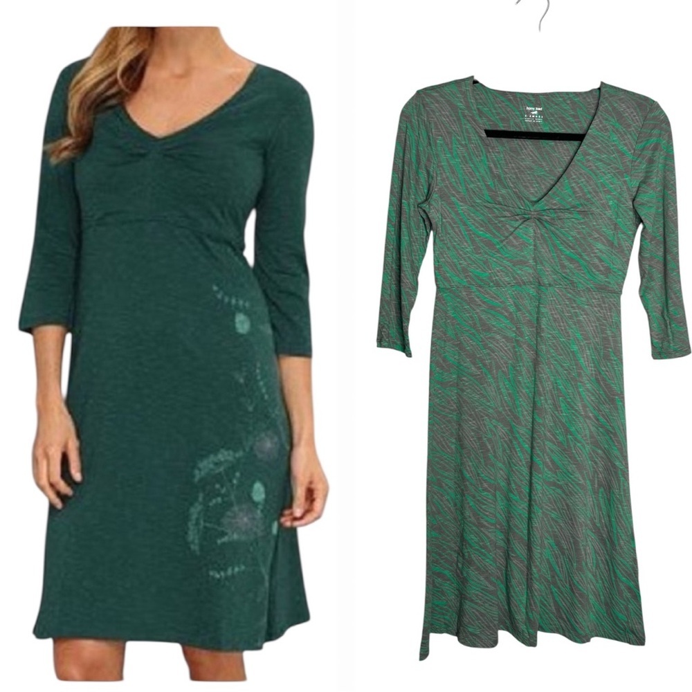 Horny Toad Toad & Co Rosalinda Dress Grey & Green, Size XS